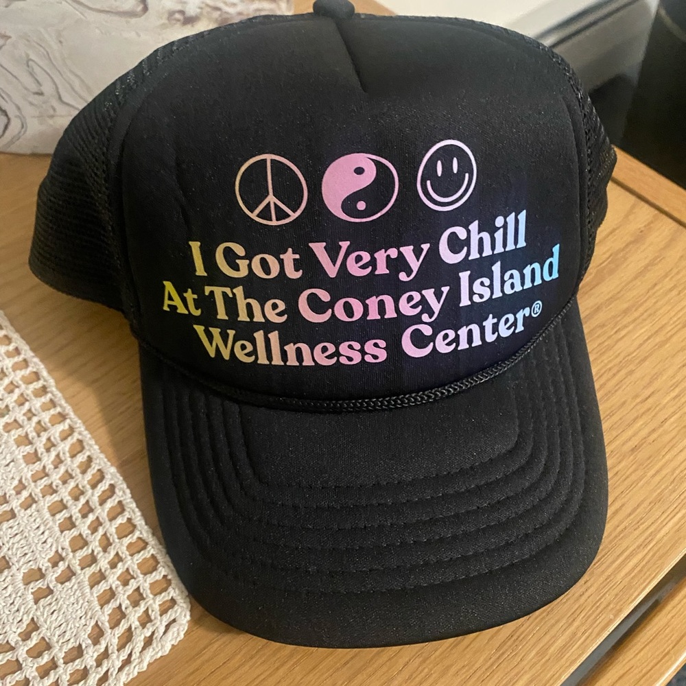 Urban Outfitters Black Trucker Hat with Multicolor Text